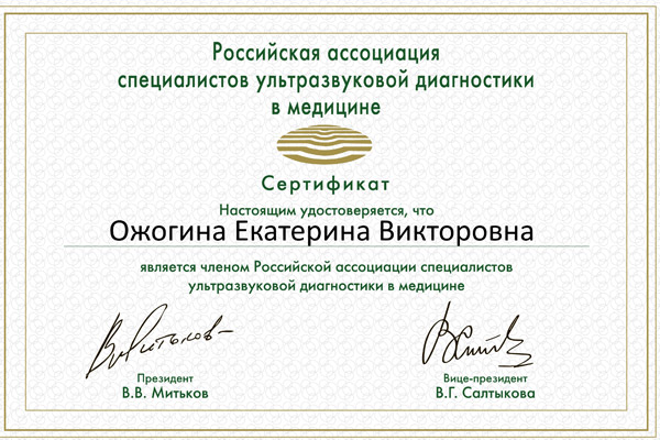 Сертификат № 20